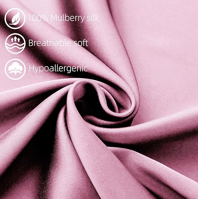 100% Silk Pillow Cases 2 Pack, Mulberry Silk Pillowcase - Image 2