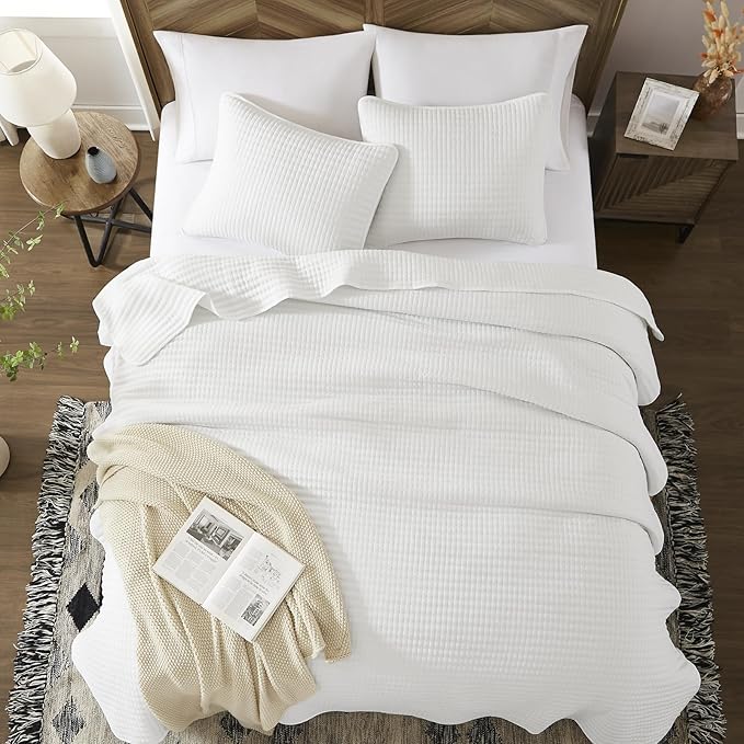 WRENSONGE White King Size Quilt Bedding Sets-3 Pieces Lightweight Bedspreads - Image 6