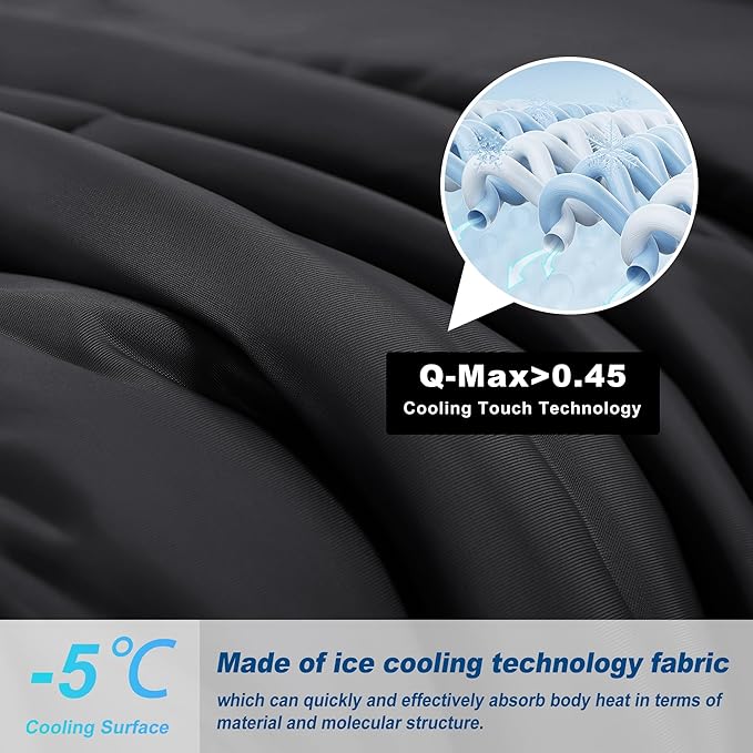 Cooling Comforter Twin Size, Double-Sided Cold Tech Fabric Quilted Bed - Image 2
