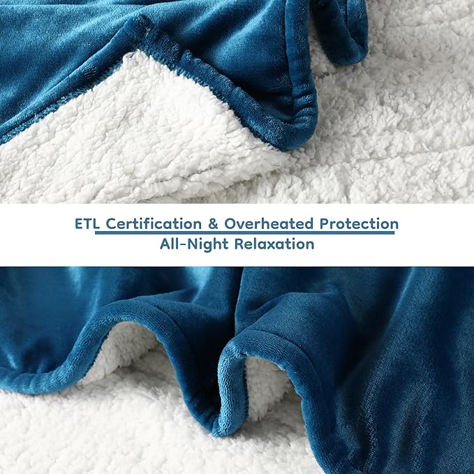 LaffyLo Electric Heated Blanket King Size 90 x 100, Dual Control, Fast Heating - Image 2