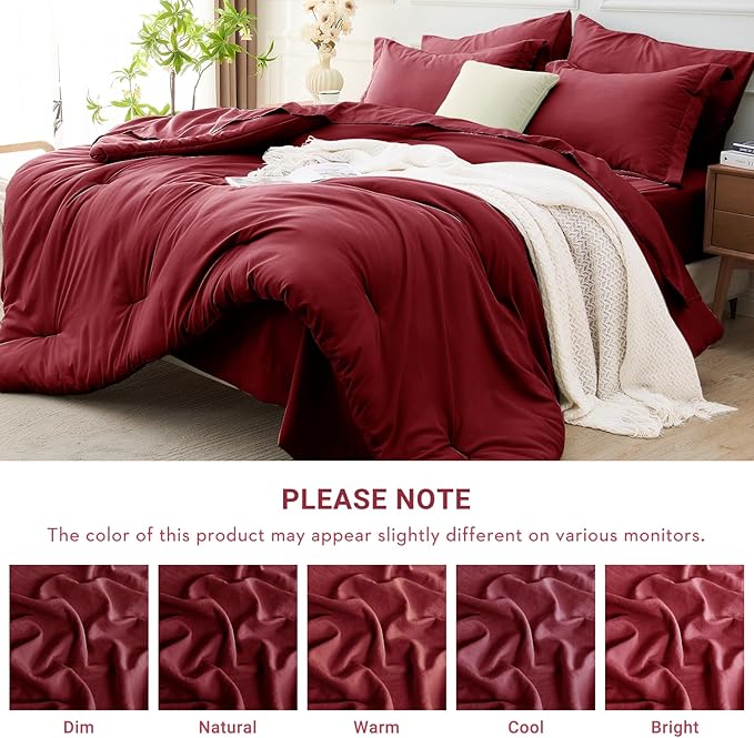 MUXHOMO 7 Pieces Queen Comforter Set, Soft Bed in a Bag Queen Size, All Season - Image 4