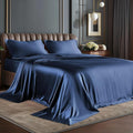 BEDELITE California King Sheets Set, Luxury Soft Navy Satin Sheets by BEDELITE