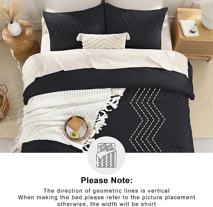 Andency Black Oversized Super King Plus Comforter Set 128x120, Extra Large King - Image 5