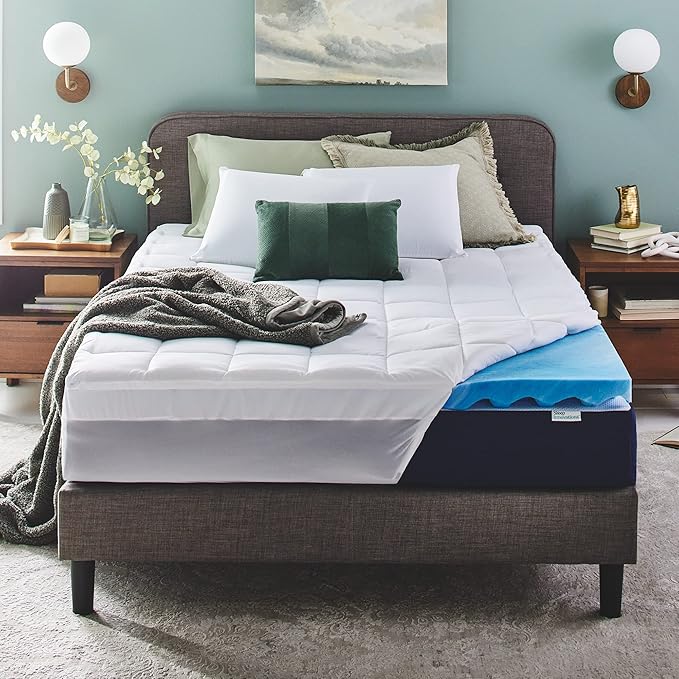 Sleep Innovations Dual Layer 4 Inch Memory Foam Mattress Topper, Full Size by SleepInnovations