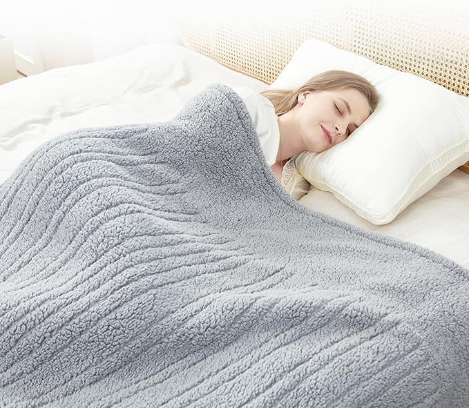 SNUGSUN Heated Queen Blanket Double Sided Sherpa, Soft Heating Electric Blanket by SnugSun