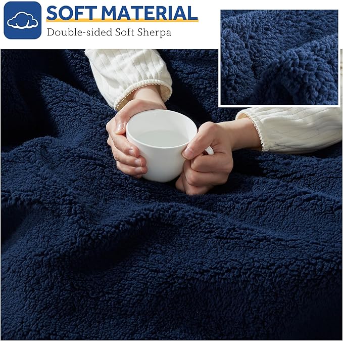 Sealy Electric Blanket Heated Throw 50"x60" Soft Double Sherpa Super Cozy - Image 5