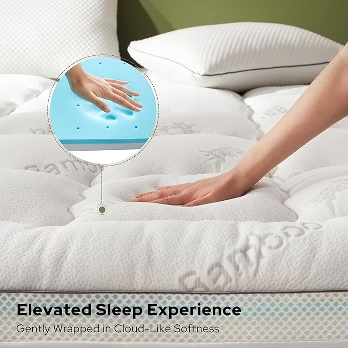 BEDLORE 4 Inch Memory Foam Mattress Topper King, 2-in-1 Dual Layer Design - Image 4