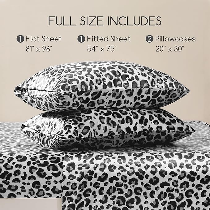 MR&HM Satin Sheets with Elastic Corner Straps, Full Size Sheets Set - Image 7