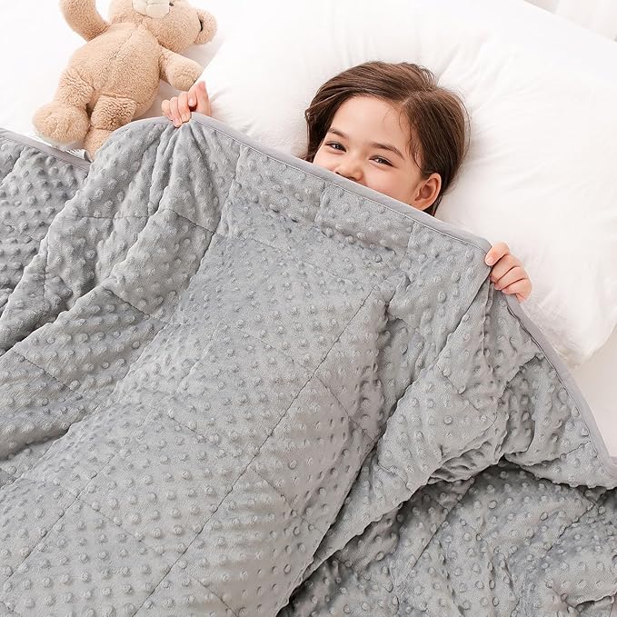 Kivik 3 lbs Weighted Blanket, Cooling Soft Minky Dotted Heavy Blankets Throw by Kivik