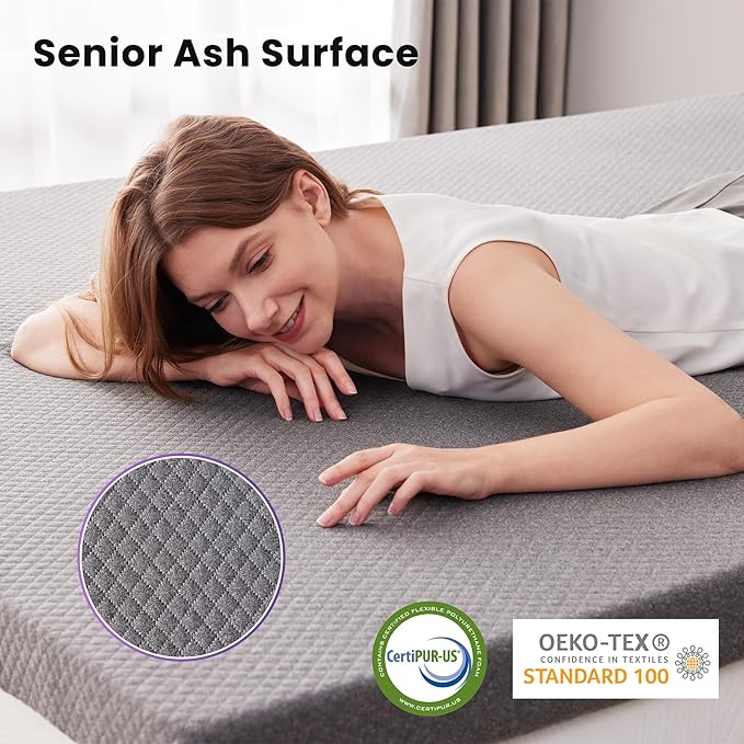 SINWEEK 3 Inch Gel Memory Foam Mattress Topper Twin XL Size - Image 3