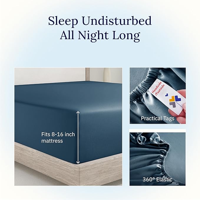 California Design Den Fitted King Sheet Only, Deep Pocket Soft 400 Thread Count - Image 5