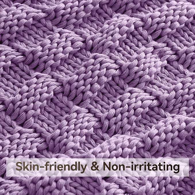 Knitted Weighted Blanket Adult, No Beads Heavy Blanket 50” x 60'' 5lbs - Image 4