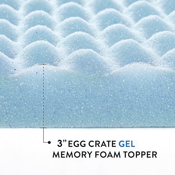 Best Price Mattress 3 Inch Egg Crate Memory Foam, Cooling Gel Infusion - Image 8