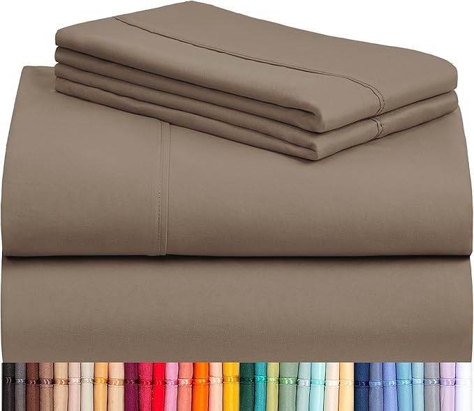 LuxClub 4 PC California King Sheet Set, Breathable Luxury Bed Sheets, Deep by LuxClub