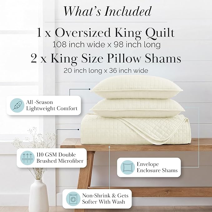 Southshore Fine Living, Inc. Oversized King Quilt Bedding Set, Soft Quilted - Image 2