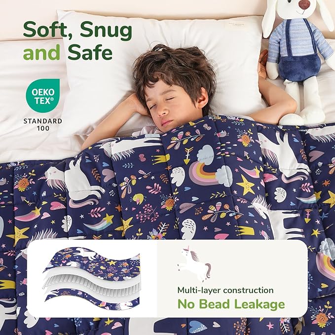 Sivio Weighted Blanket 5lbs, Unicorn Cooling Weighted Lap Blanket, Breathable - Image 3