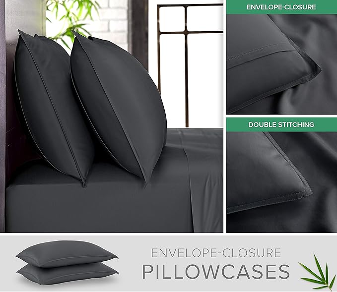 Pure Bamboo Twin Sheets, Genuine 100% Organic Viscose Derived from Bamboo Bed - Image 3