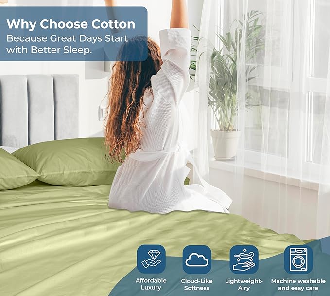 Royale Linens 100% Organic Cotton Twin Flat Sheet Only - Image 7