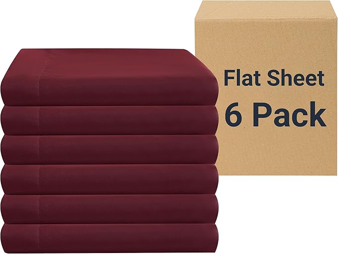 ZPECC Bulk Flat Sheets Only Queen Size 6 Pack, Easy Sort Top Bed Sheet by by ZPECC-ABrandThatHasBeenFocusedOnBabyProductsFor18Years