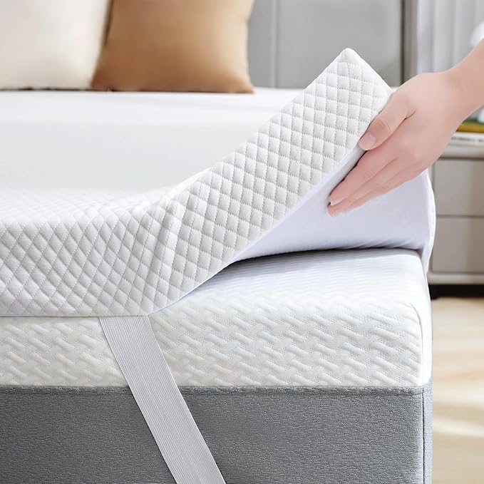 SINWEEK 2 Inch Gel Memory Foam Mattress Topper Full XL Size, Ventilated High by SINWEEK