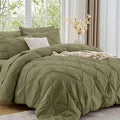 Sasttie California King Comforter Set, 7-Piece Bed in a Bag, Pintuck Bedding by SASTTIE