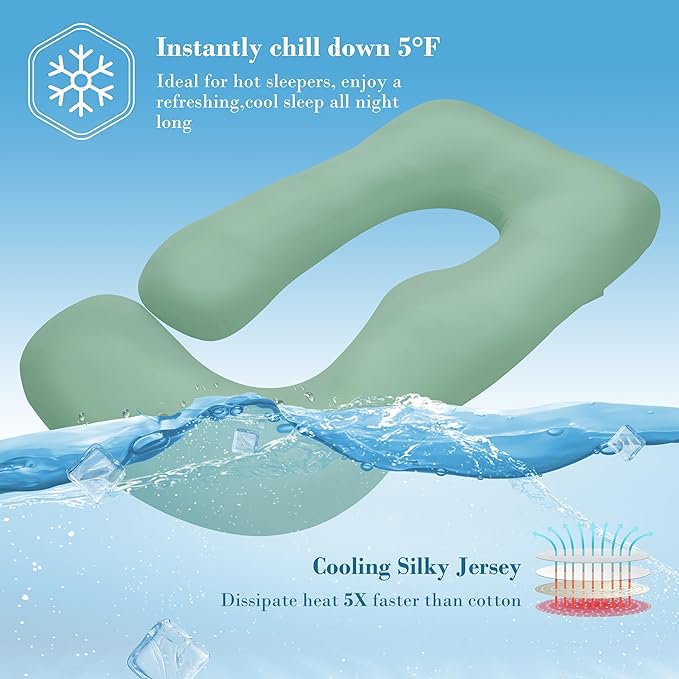 Cute Castle Cooling Cover Pregnancy Pillows, Soft U-Shape Maternity Pillow - Image 3