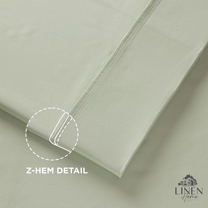 Linen Home 100% Cotton Percale 1 Flat Sheet, Twin Size - Image 3