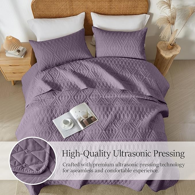 akkialla Twin Quilt Set, Boho Geometric Pattern, Soft All-Season Bedding - Image 3