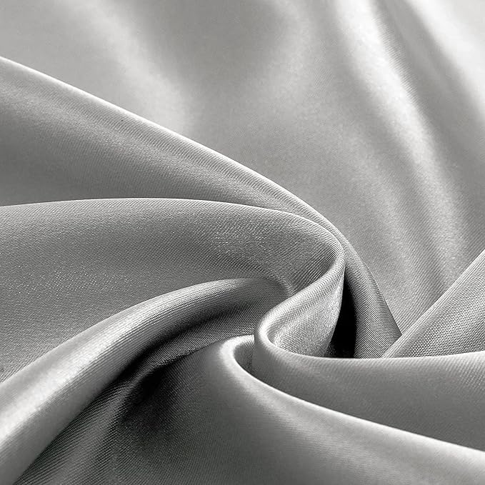 Homiest Light Grey Satin Fitted Sheet Queen Size, Deep Pocket, Luxury & Ultra - Image 5