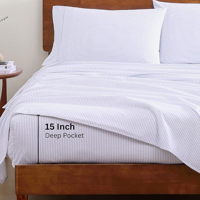 LANE LINEN 100% Organic Cotton Printed California King Sheets Set, 4-Piece All - Image 4