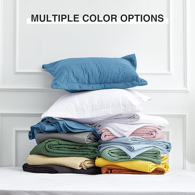 Love's cabin Quilts for Queen Bed Misty Blue Bedspreads Bedding Set - Image 8