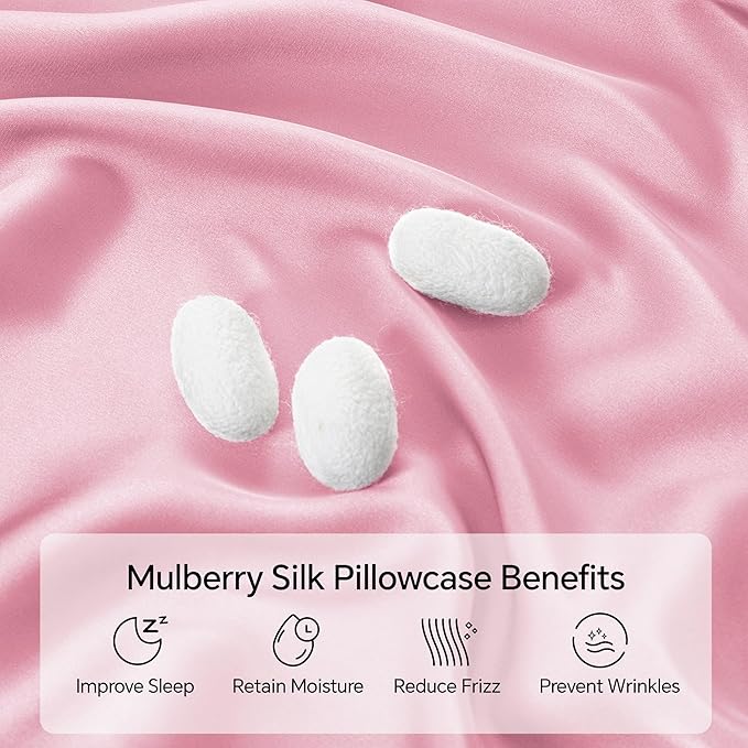 INFIIXSO Silk Pillow Cases 2 Pack Standard Size, Ultra Smooth & Soft Mulberry - Image 2