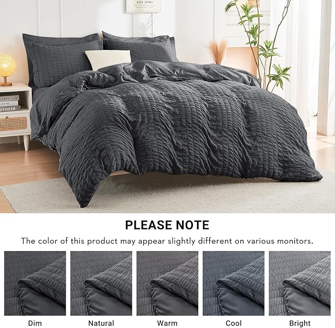 HYMOKEGE Twin XL Comforter Set Seersucker 5 Pieces, All Season Luxury Bed in a - Image 6