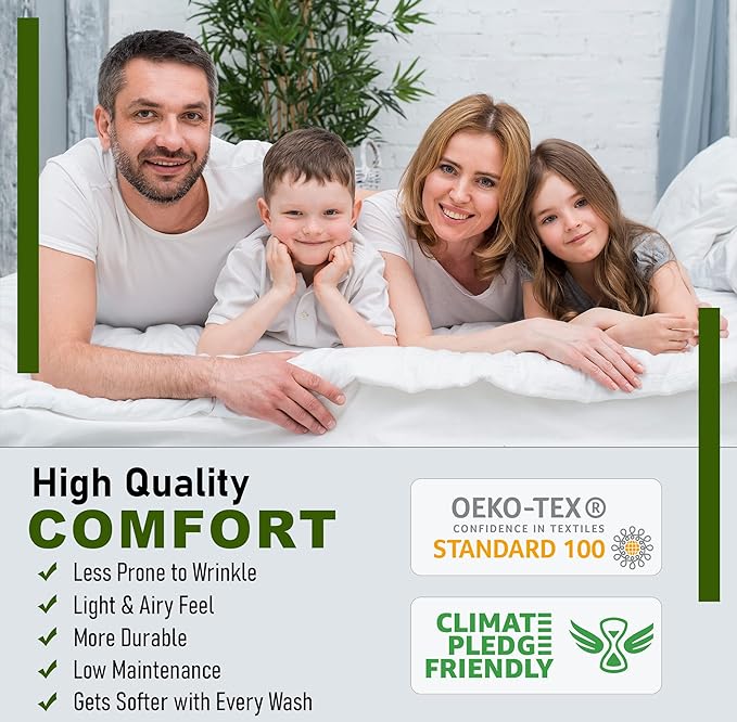 RUVANTI 100% Cotton Sheets – Twin XL Size Percale Bedding, Cooling & Breathable - Image 6