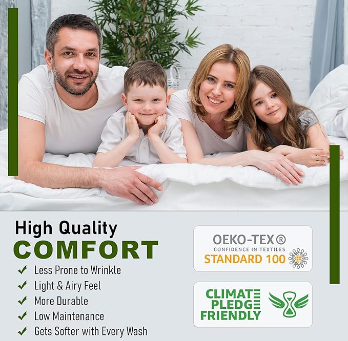 RUVANTI 100% Cotton Sheets – California King Percale Bedding, Cooling & - Image 6