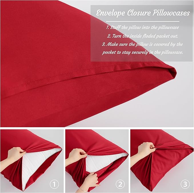 NTBAY King Pillow Cases Set of 2, 2 Pack Brushed Microfiber 20x36 Pillow Cases - Image 4
