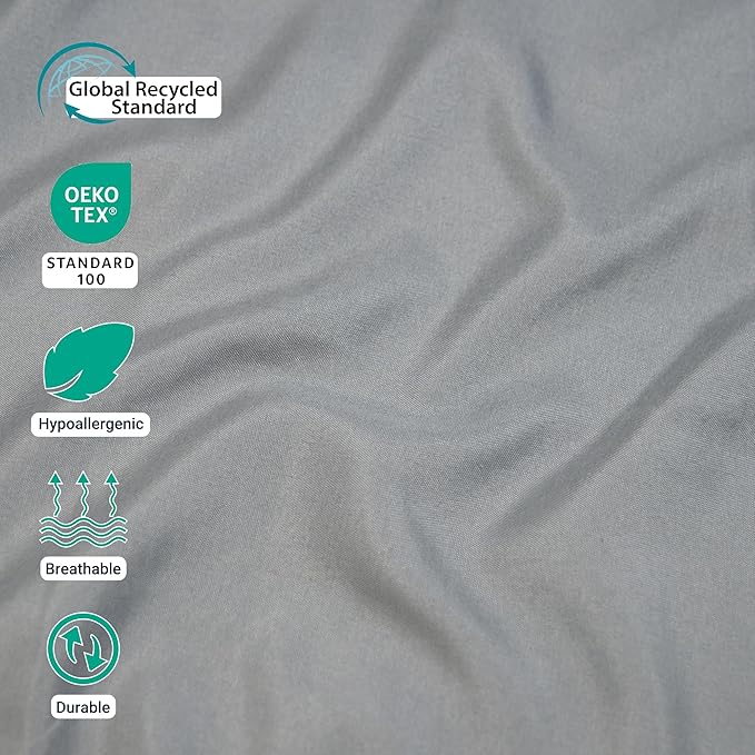 ZPECC Twin Flat Sheet Only 1 Pack, Durable Light Gray Top Bed Sheets - Image 2