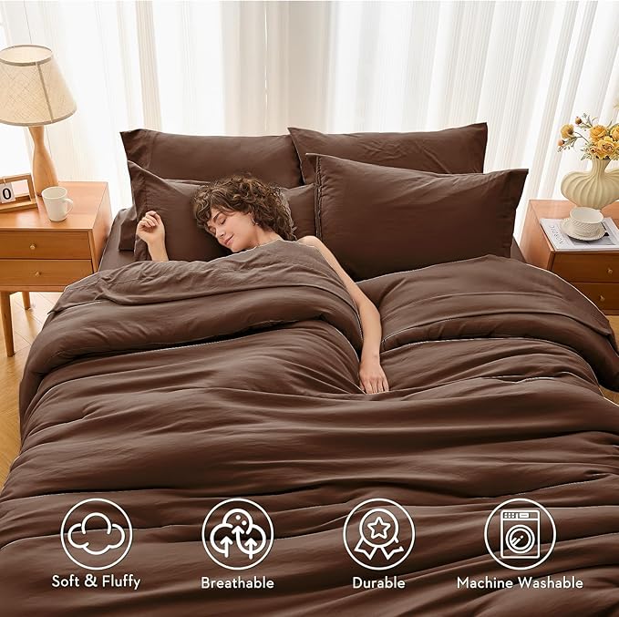 MUXHOMO 7 Pieces Full Comforter Set, Soft Bed in a Bag Full Size, All Season - Image 3