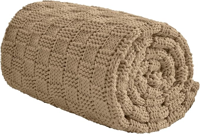 Knitted Weighted Blanket for Adult, No Beads Heavy Blanket 60” x 80'' 17lbs by Unknown