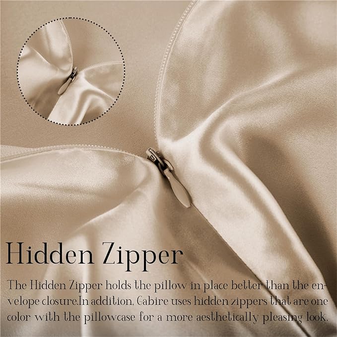 Gabire Mulberry Silk Pillow Cases Set of 2, Both Sides Real Silk Pillowcase - Image 4