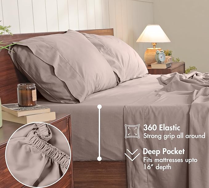 RUVANTI 100% Cotton Sheets – Full Size Percale Bedding, Cooling & Breathable - Image 6