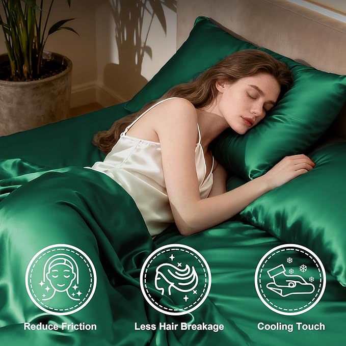Love's cabin Twin Satin Sheet Set - Image 3