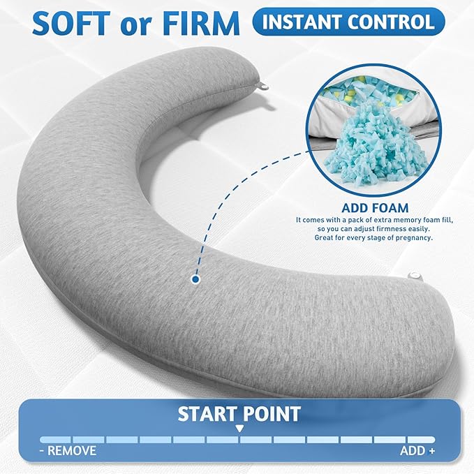 SweetSlubr Pregnancy Pillows for Sleeping, C-Shaped Maternity Pillow for - Image 3
