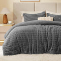 BEDELITE Fleece King Comforter Set -Super Soft & Warm Fluffy Grey Faux Fur by BEDELITE