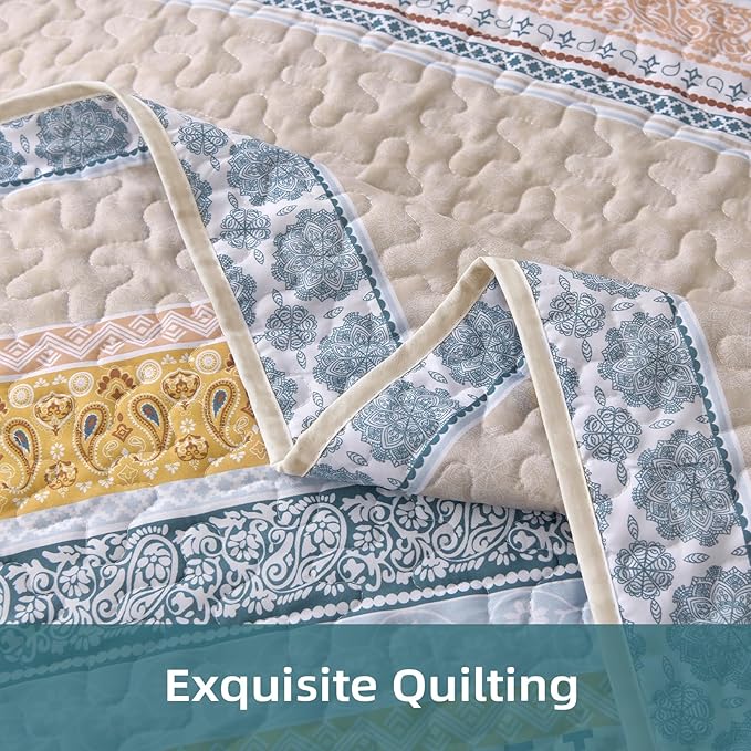 WONGS BEDDING Boho Quilt Set Twin Size - Image 6