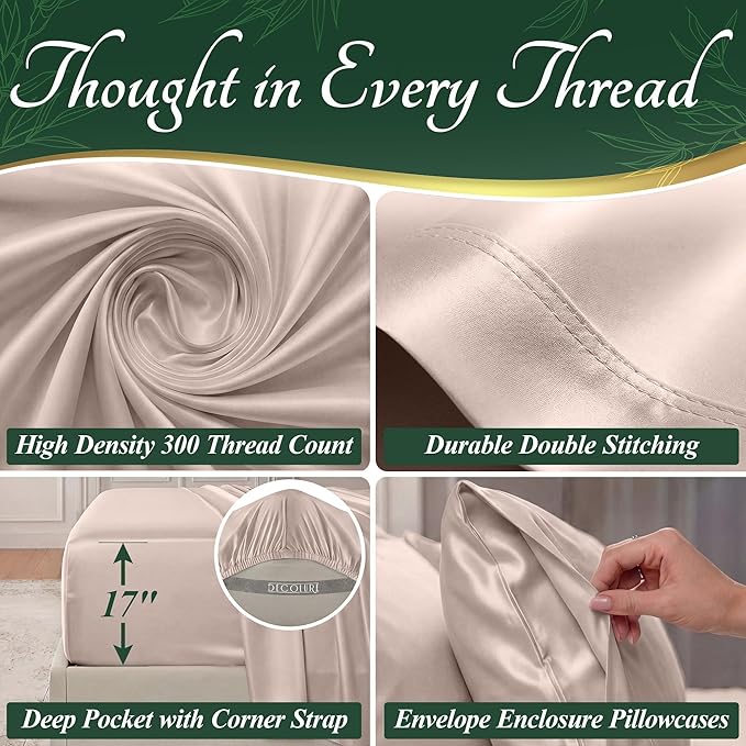 DECOLURE 100% Viscose Derived from Bamboo Sheets Full Size - Image 4