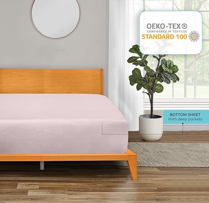 ROYALE LINENS 300 Thread Count 100% Long Staple Combed Cotton Fitted Sheet - Image 7