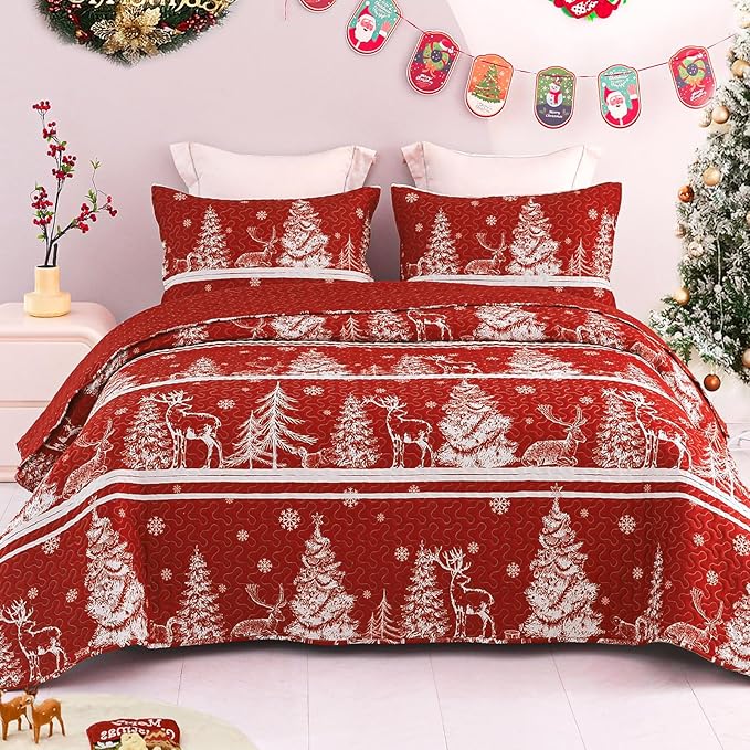 Exclusivo Mezcla Reversible Christmas Quilts Twin Size by ExclusivoMezcla