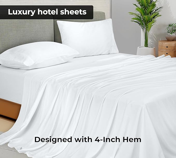 Royale Linens 2 Pack Bulk Flat Sheet Set - Image 2