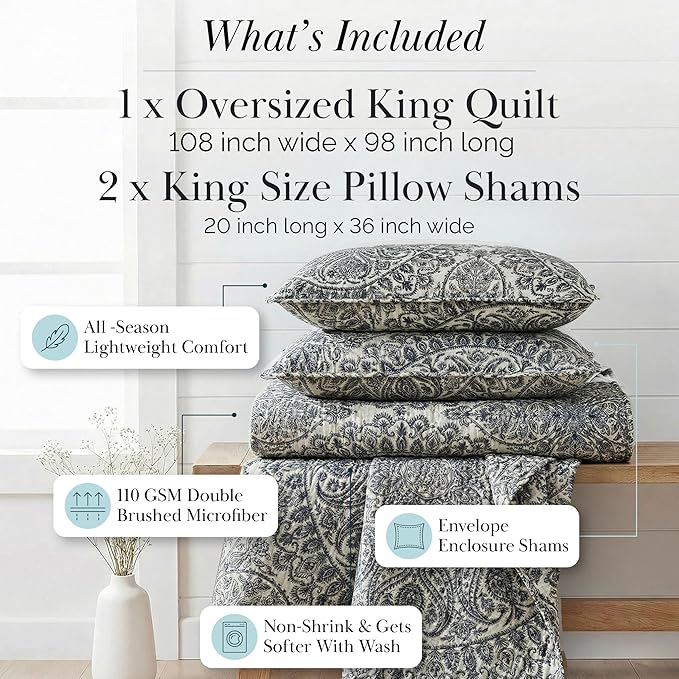 Southshore Fine Living, Inc. Ashanti Collection Oversized King Quilt Bedding Set - Image 2